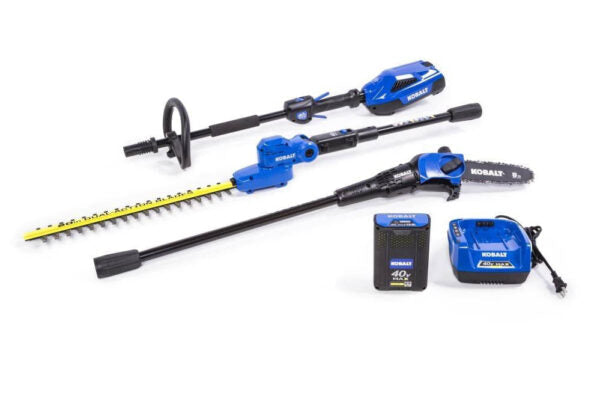 Kobalt 40V Cordless Combo Kit, Pole Hedge Trimmer and Saw, 2.5Ah Battery and Charger Included