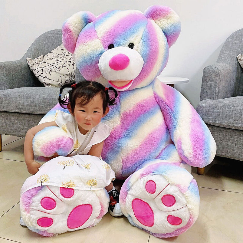 53 Inch 1.3m Hugfun Plush Rainbow Teddy Bear
