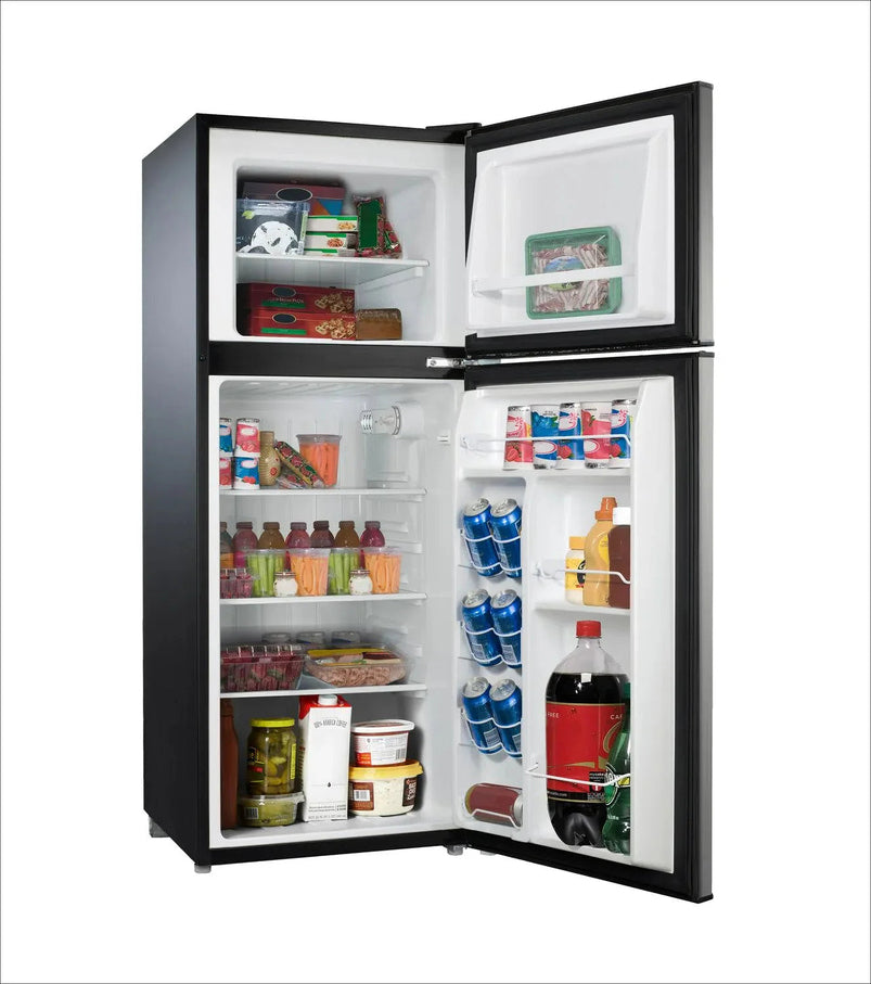 4.6. Cu Ft Two Door Mini Refrigerator with Freezer, Stainless Steel