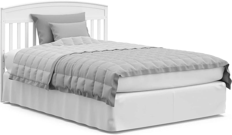 5-in-1 Convertible Baby Bed with Drawers, White, Green Guardian Gold Certification, Built-in Baby Bed Storage Drawer, Convertible to Toddler Bed