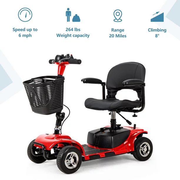 Ultralite Mobility 4-Wheel Scooter, Portable and Lightweight, 14-Mile Range, Model A898