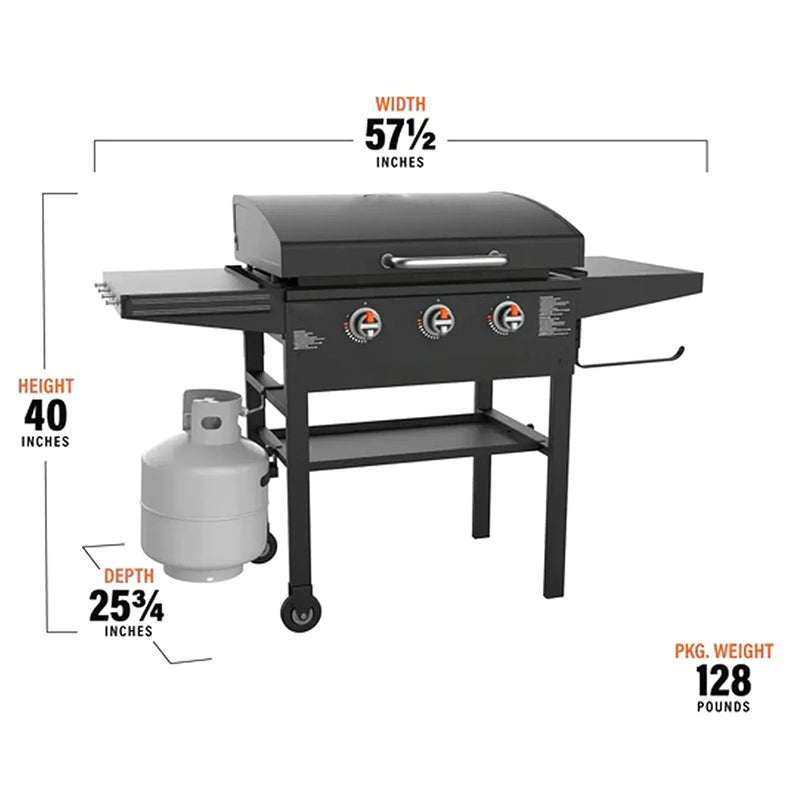 Griddle 2080 with Hood XL Griddle Original 3-Burner Outdoor Flat Top Grill, Griddle Accessories, Seasoning, and Gloves and Cloth