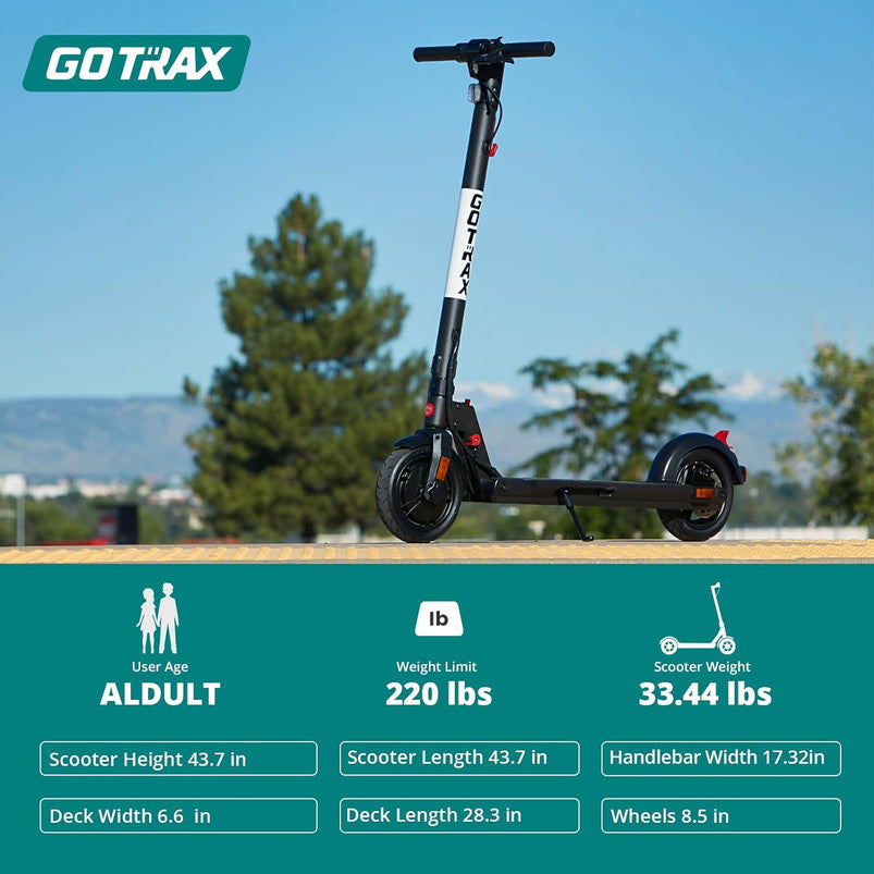 Adult Electric Scooter, 8.5 Inch Pneumatic Tires, MAX Range 14/18 Miles, MAX Speed 15.5/18 MPH, Powered by 300 Watt Motor