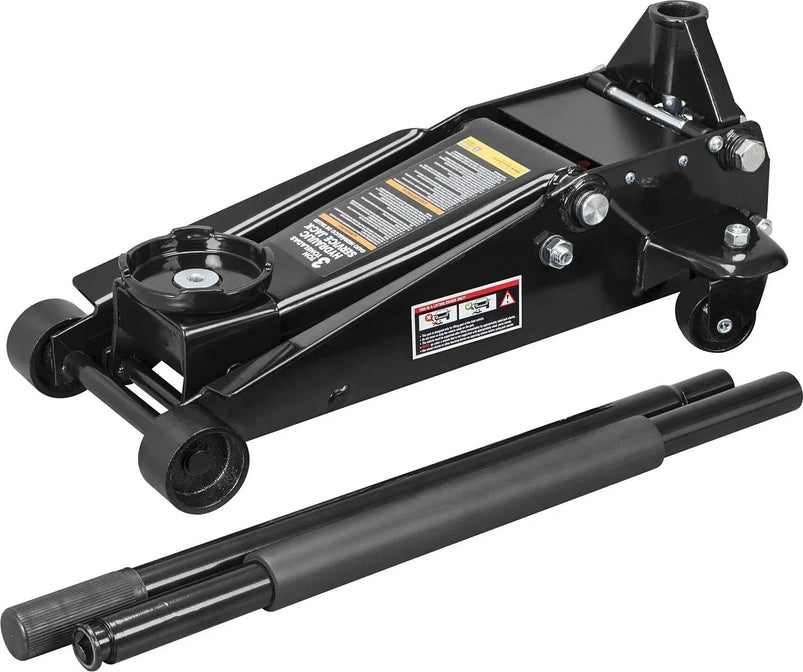 3 Ton Floor Jack Hydraulic Heavy Duty Steel Car Jack with Quick Lift Dual Pump, Black, W8303-B