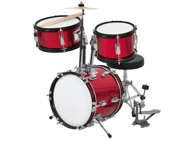 3-Piece Beginners Kids Drum Set, Red