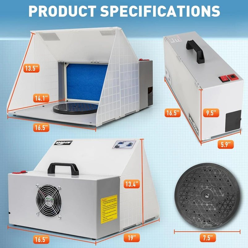 Autolock Spray Booth Kit with LED Lights and Filter System for Models, Crafts