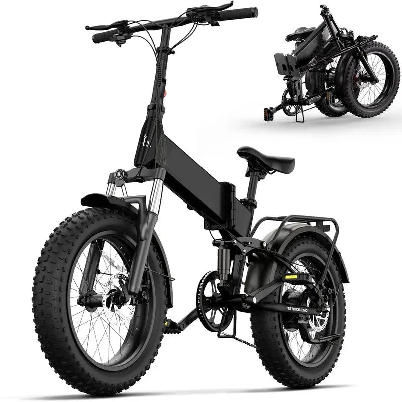 Electric Bike, 4.0 Fat Tire Foldable E-Bike, 48V 13Ah Battery, 750W Electric Commuter Bicycle with LCD