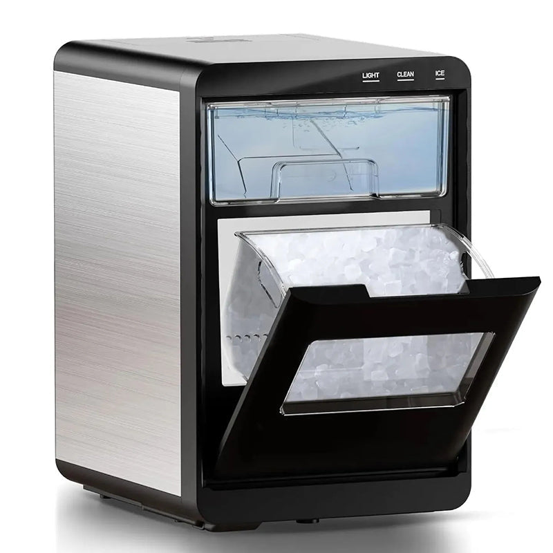 Self-Cleaning Cube Ice Machine with Ice Scoop and Ice Basket