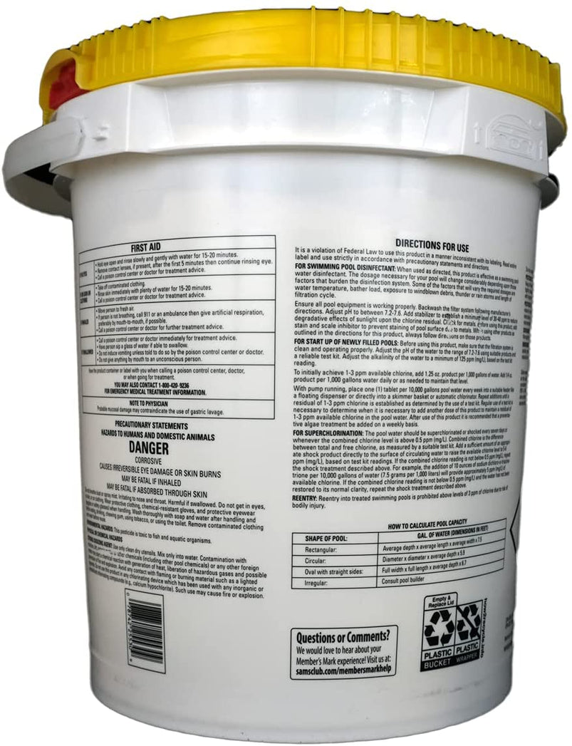 Members Mark Chlorinating Tablets 40LB 3 in Tablets