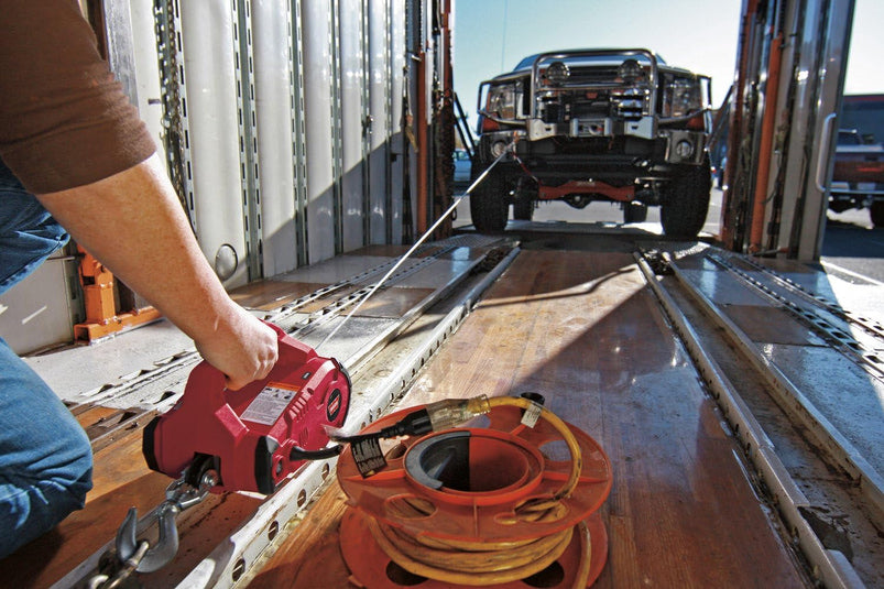 885005 Pullzall Cordless 24V DC Portable Electric Winch with Steel Cable and 2 Rechargeable Battery Packs, 1/2 Ton 1,000 LB Pulling Capacity, Red