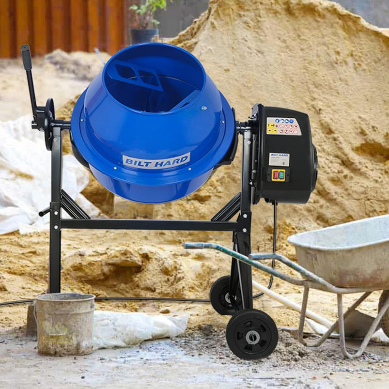 Bilt Hard 4 Cu. Ft. Electric Cement Mixer, 550W, Portable