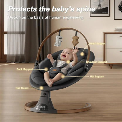 Baby Swings for Infants, Monamii Baby Swing, Bluetooth Infant Swing with Music Speaker, 5 Speeds and Remote Control, Indoor and Outdoor Use