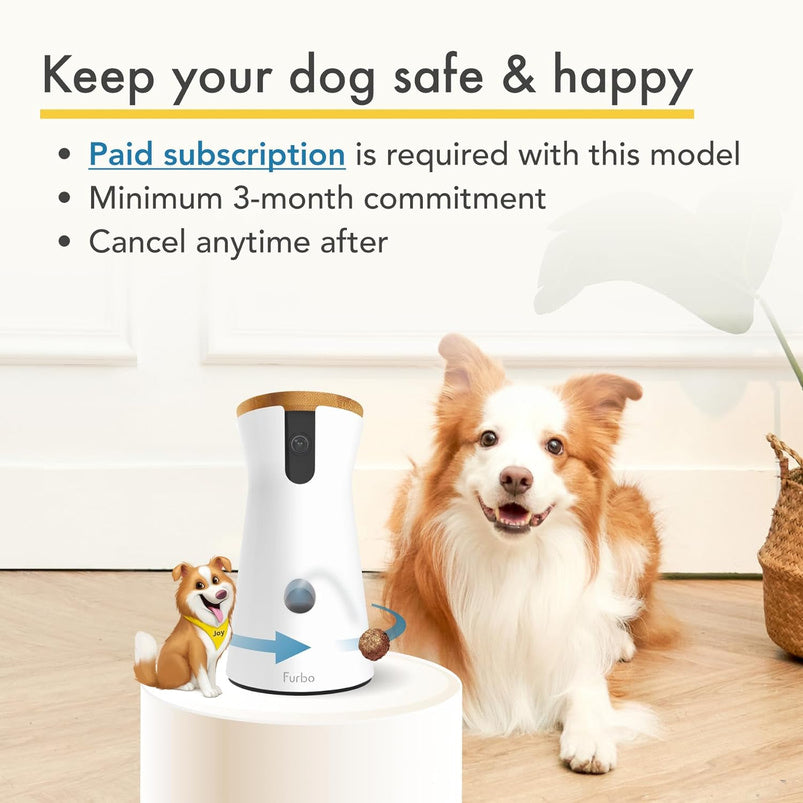 360 Degree Cat Camera, See Your Cat from Anywhere, Rotating 360 Degree Cat Tracking, Treat Toss, Color HD Night Vision, 2-Way Audio