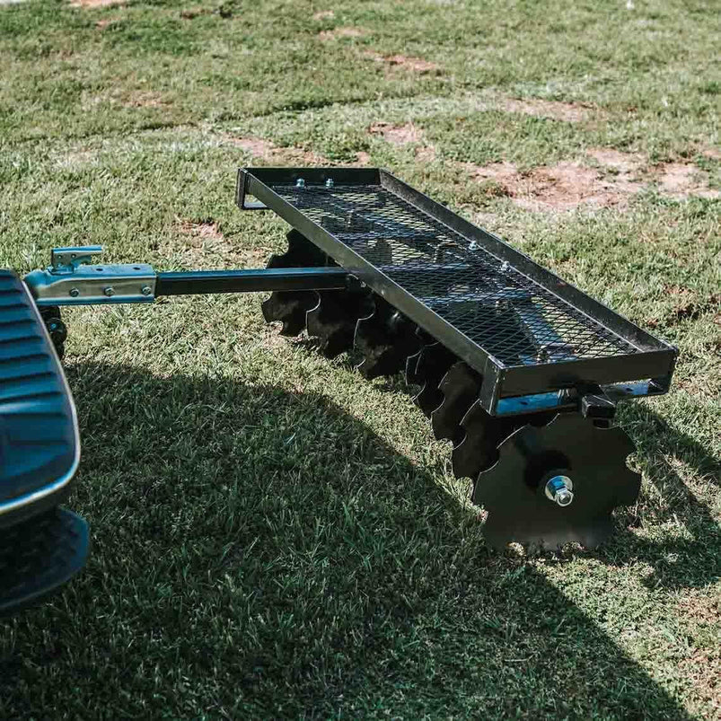 Titan Distributors Inc. 4-Ft Notched Disc Harrow Attachment Pull Behind for ATV and UTV 2-in Towball Hitch NO250072, 2025