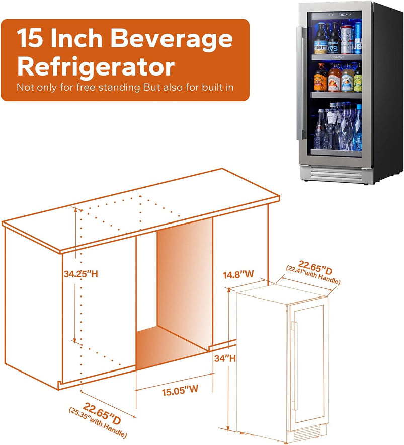 24 in Wine Cooler Refrigerator, 46 Bottle Wine Fridge Dual Zone with Modern Touch Intelligent Digital 40 Degree -65 Degree F Low Noise