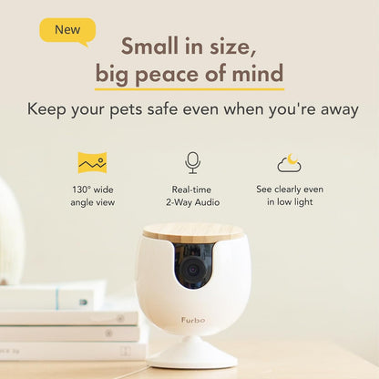 360 Degree Cat Camera, See Your Cat from Anywhere, Rotating 360 Degree Cat Tracking, Treat Toss, Color HD Night Vision, 2-Way Audio