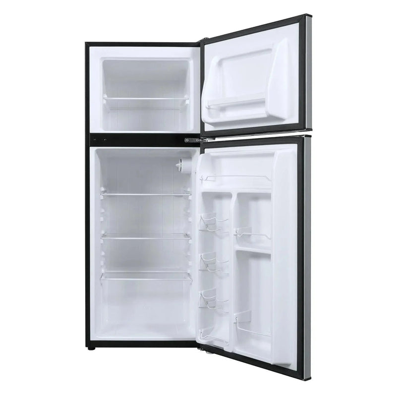 4.6. Cu Ft Two Door Mini Refrigerator with Freezer, Stainless Steel