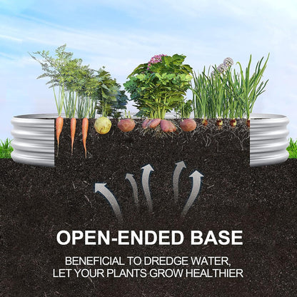 2Pcs Galvanized Raised Garden Bed Kit, 10x4x1ft Galvanized Planter Raised Garden Boxes Outdoor, Oval Large Metal Raised Garden Beds for Vegetables