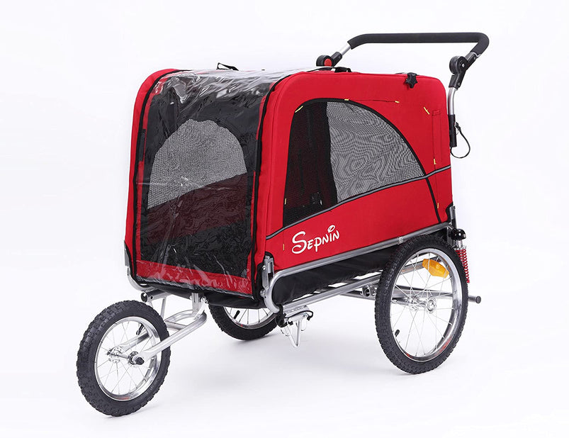 3 in 1 Large Sized Bike Trailer Bicycle Pet Trailer/Jogger/Dog Cage with Suspension 10308