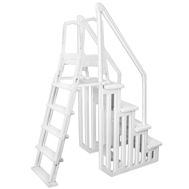 Deluxe a-Frame Above-Ground Swimming Pool Ladder Large Entry Non