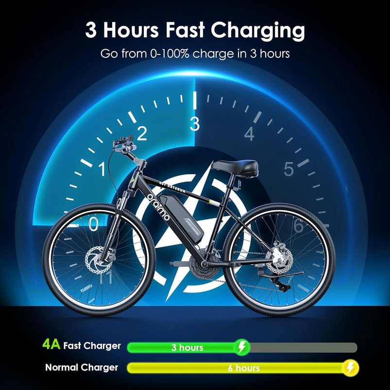 Adult Electric Bike, 350W BAFANG Motor 500W Peak, 4A 3H Fast Charging, 468Wh Li-Ion Battery, 21 Speed Gears, Air Saddle
