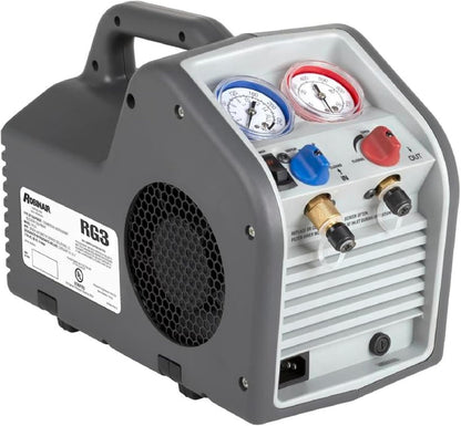 Portable Refrigerant Recovery Machine, 115V, 60Hz, for Both Liquid and Vapor Refrigerant, White-Robinair