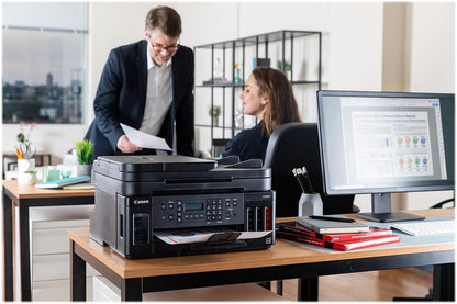 All-in-One Printer Home Office, Wireless Super Tank Printer, Copier, Scan, Fax and Adf with Mobile Printing, Black, Works with Alexa
