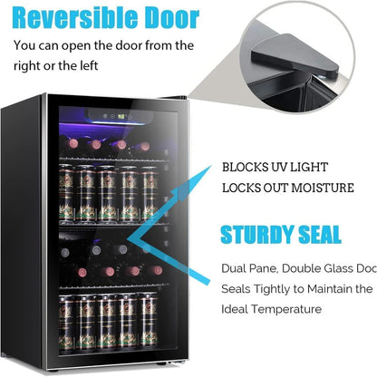 Antarctic Star 36 Bottle Wine Cooler/Cabinet Beverage Refrigerator Small Mini Wine Cellar Beer Soda Bar Fridge Quiet Operation Compressor Adjust