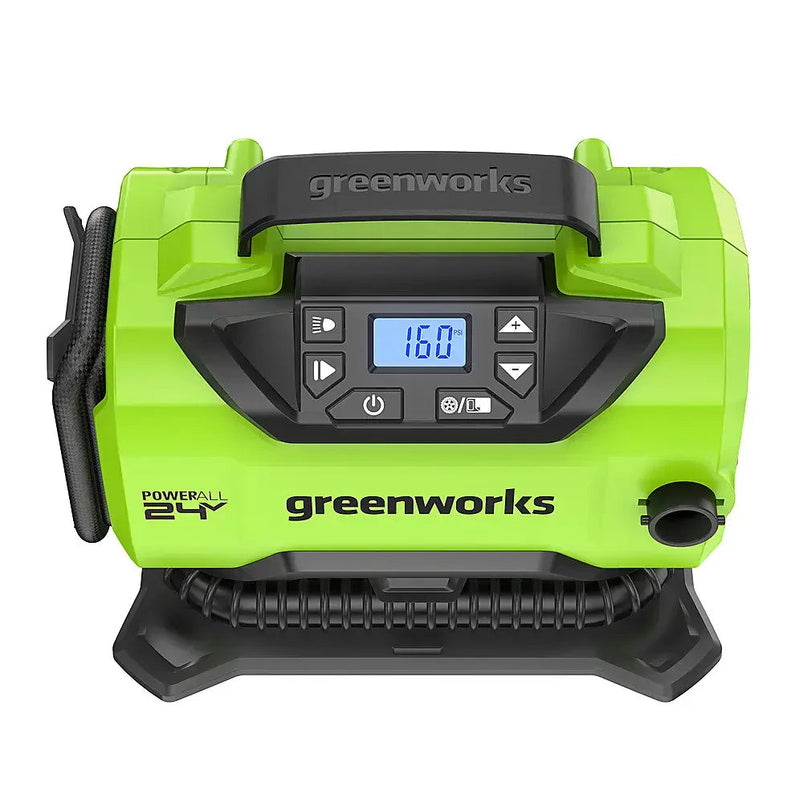 24 Volt Battery Powered 160-PSI Inflator with 2.0 AH USB-C Battery and Charger, Green