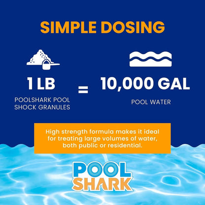 68% Calcium Hypochlorite Pool Shock for Swimming Pools, Chlorine Granules Swimming Pool Shock 50 Lbs Bucket