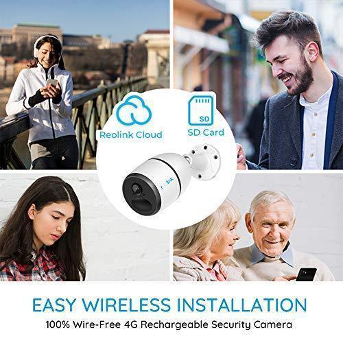 3G/4G Lte Outdoor Solar-Powered Celluar Security Camera, Wirefree Rechargeable Battery Camera System