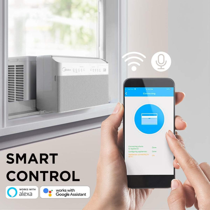 U-Shaped Inverter Window Air Conditioner 12, 000BTU with Open Window Flexibility, Robust Installation, Extreme Quiet, 35% Energy Saving, Smart Control
