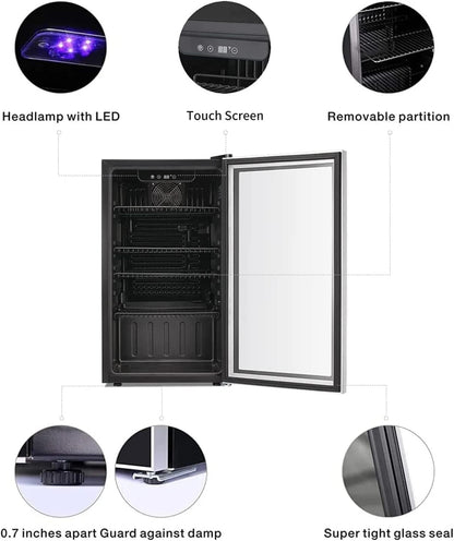 Antarctic Star 36 Bottle Wine Cooler/Cabinet Beverage Refrigerator Small Mini Wine Cellar Beer Soda Bar Fridge Quiet Operation Compressor Adjust