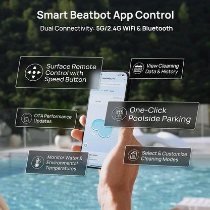 Beatbot Aquasense 2 Pro Cordless Pool Vacuum Robot, Unmatched 5-in-1 Cleaning, Surface Parking, Skims Water Surface with App Control