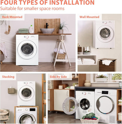 Compact Dryer 1.8 Cu. Ft. Portable Clothes Dryers with Exhaust Duct