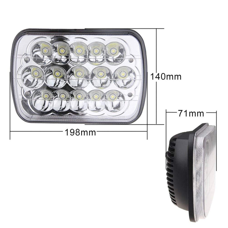 5x7 7x6 LED High/Low Seal Beam H4 9003 Plug 6054 H5054 for Jeep Wrangler Yj Xj GMC Ford Truck Cherokee Chevrolet Toyota Nissan Dodge 2 Set