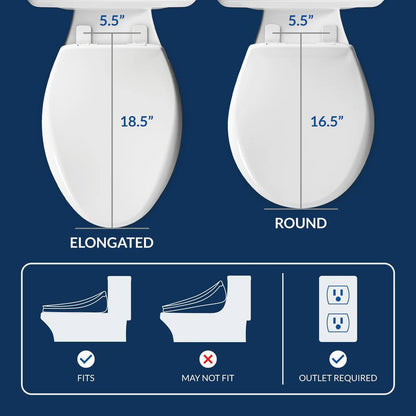Uspa 6800 Electric Bidet Seat for Elongated Toilets in White USPA6800-E