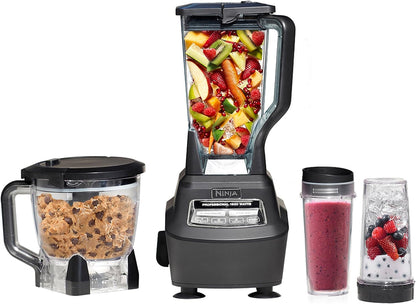 Mega Kitchen System, 1500W, 4 Functions for Smoothies, Processing, Dough, Drinks, with 72-oz. Blender Pitcher, 64-oz. Processor Bowl