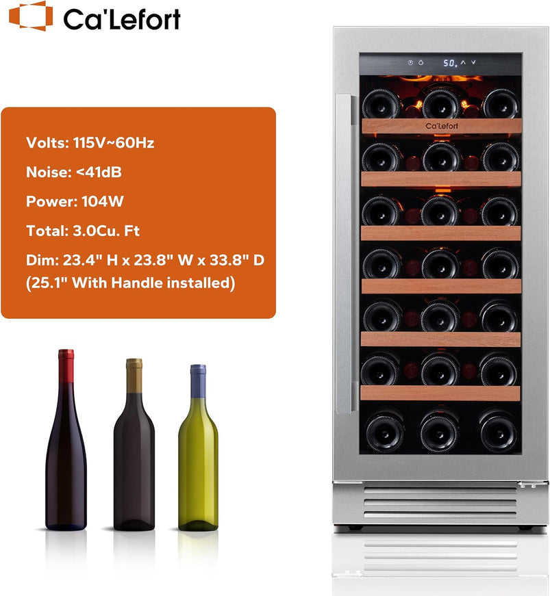 24 in Wine Cooler Refrigerator, 46 Bottle Wine Fridge Dual Zone with Modern Touch Intelligent Digital 40 Degree -65 Degree F Low Noise