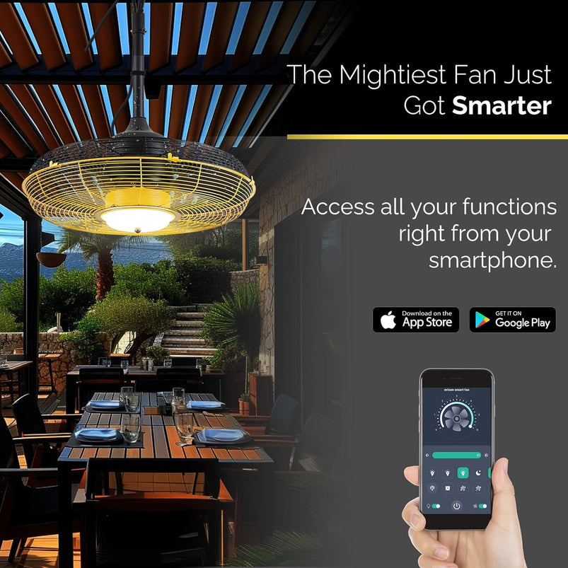 21 in Outdoor Ceiling Fan with Light, Plug in Ceiling Fan with Remote, Gazebo Fans Outdoor Hanging for Patios Waterproof