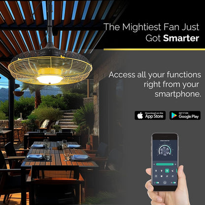 21 in Outdoor Ceiling Fan with Light, Plug in Ceiling Fan with Remote, Gazebo Fans Outdoor Hanging for Patios Waterproof