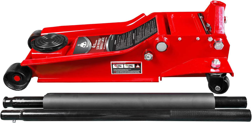 3 Ton Low Profile, Aluminum and Steel Racing Floor Jack with Dual Pistons Quick Lift Pump for Sport Utility Vehicle