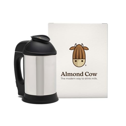 Almond Cow Nut Milk Maker Machine, Plant Based Maker for Homemade Almond, Oat, Cashew Nut Milks, Stainless Steel Food Machines, 5 6 Cups Per Batch
