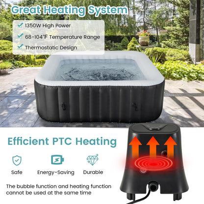 Inflatable Hot Tub, Blowup Pool Hottub, Portable Outdoor Water Spa