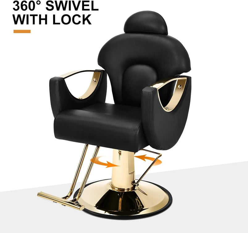 Artist Hand Salon Chair Reclining Barber Chair Oversized Hydraulic Pump Heavy Duty Hair Salon Chair 360 Degree Swivel Hair Chair for Hair Stylist