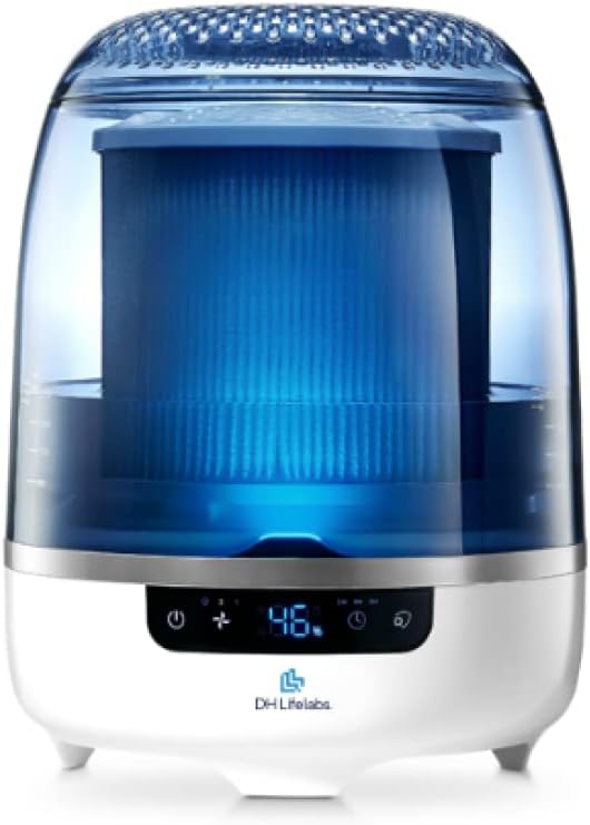 Bedroom Evaporative Humidifier, Humidifier and Air Purifier in One, with Hocl Generator, Mildew Remover, Pet Smoking Odor Eliminator, 538 Square Feet