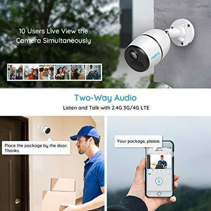 3G/4G Lte Outdoor Solar-Powered Celluar Security Camera, Wirefree Rechargeable Battery Camera System