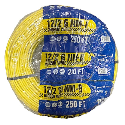 Unbranded 250-Ft Roll 12-2 AWG NM-B Gauge Indoor Electrical Copper Wire Ground Cable, White /2, 2025