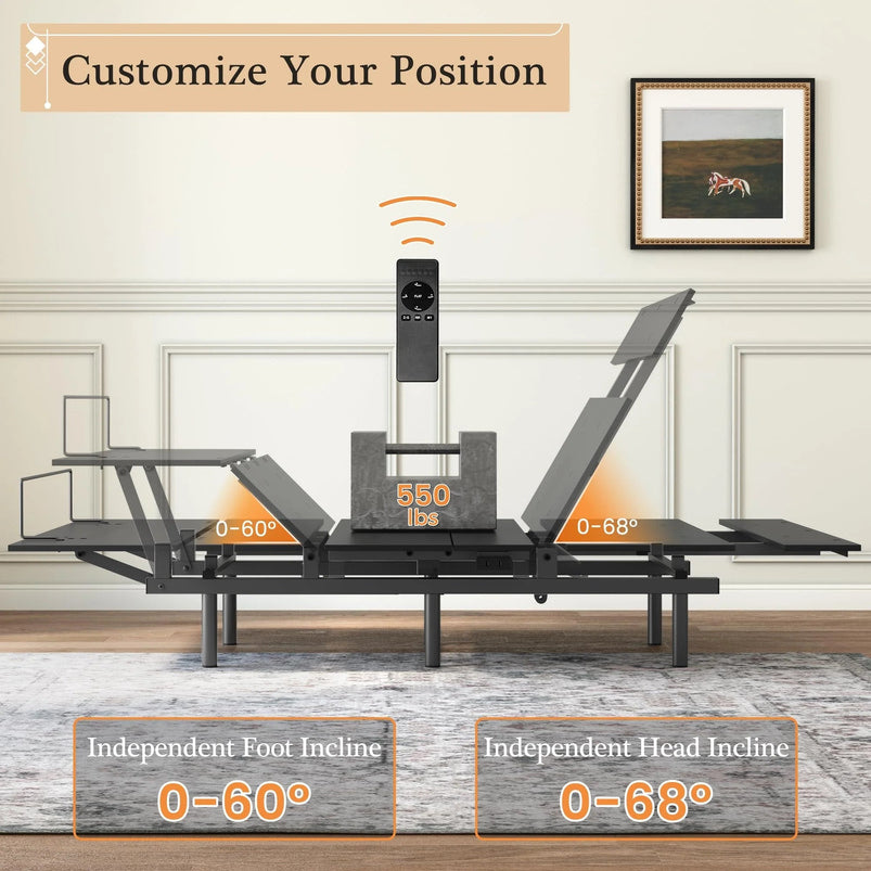 Adjustable Bed Frame -Wireless Remote -Memory Function -Adjustable Bed Base -Head and Foot Lift Incline -Zero Gravity -Quiet Motor for Lying Down