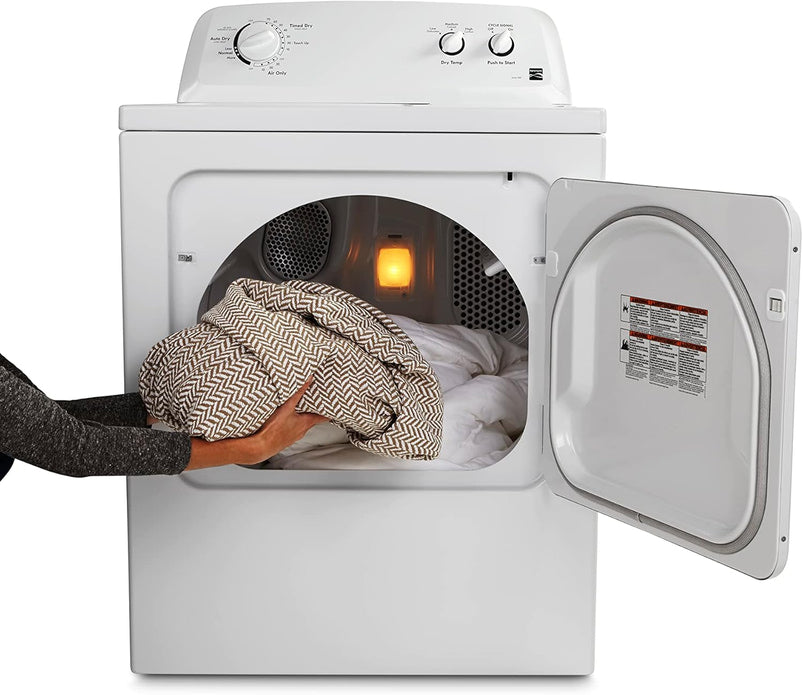 29 in Front Load Electric Dryer with Wrinkle Guard and 7.0 Cubic Ft. Total Capacity, White